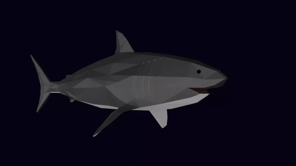 Low Poly Great White Shark Low-poly 3D model