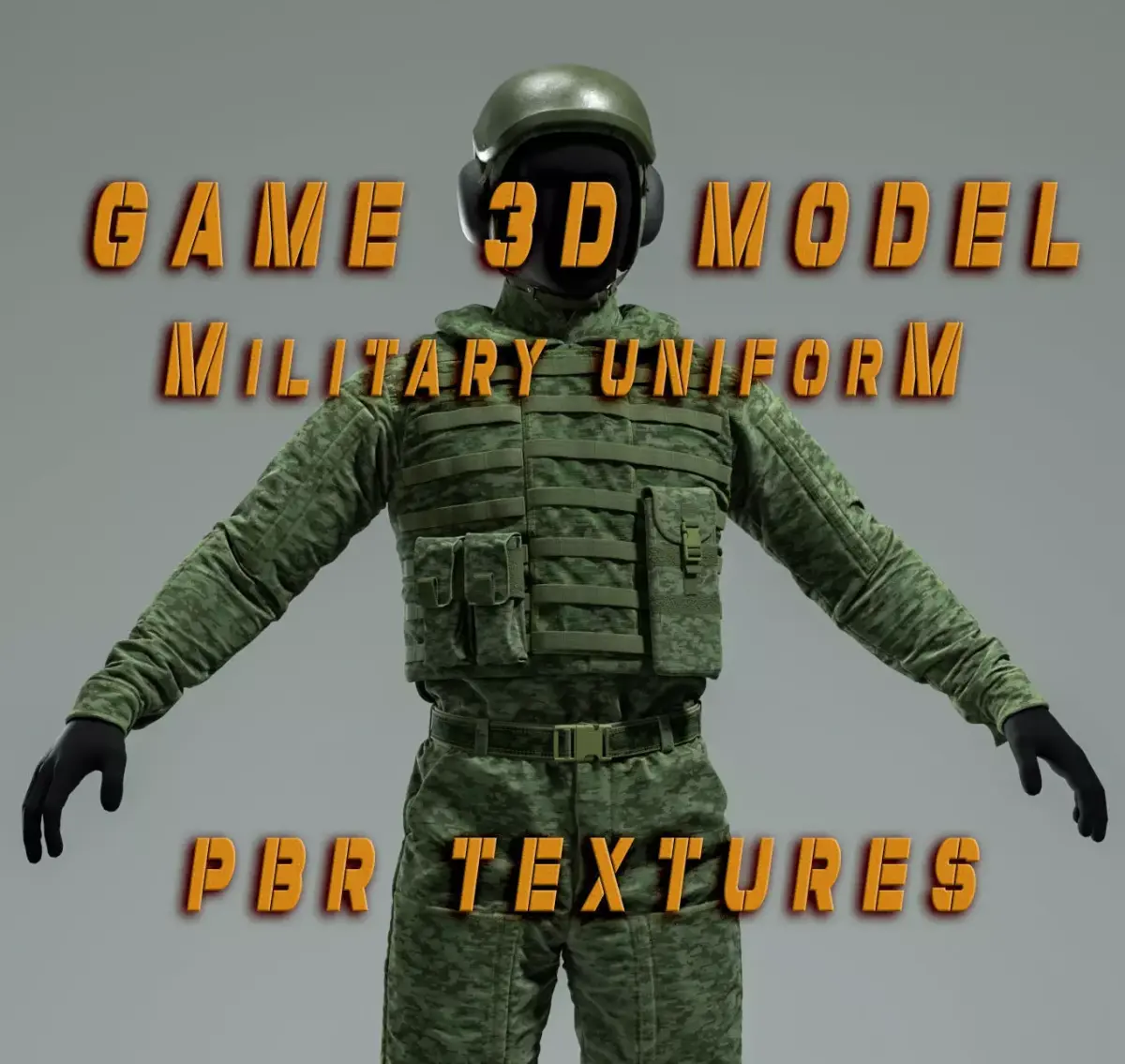 Military uniform Low-poly 3D model purchase