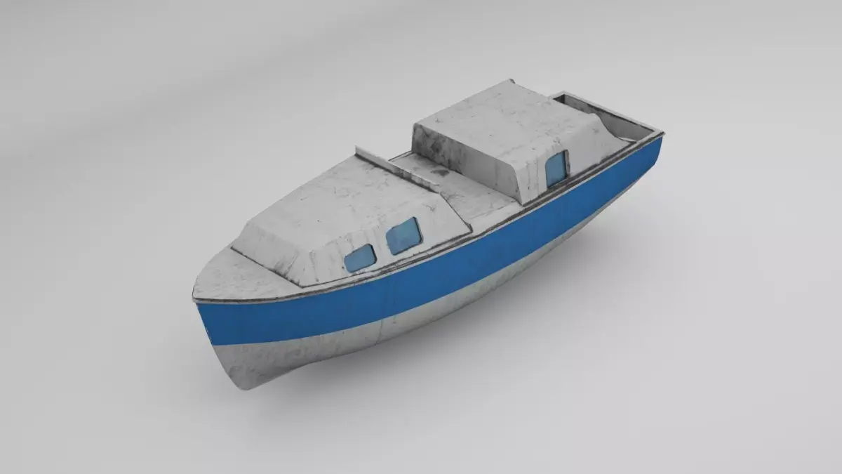 Lifeboat - Type 9 - Boat Davit - Warship Textured 3D model