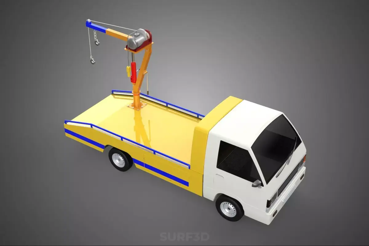 SERVICE TOW TRUCK ROADSIDE OVERHEAD REAR RECOVERY LIFTING CRANE 3D model
