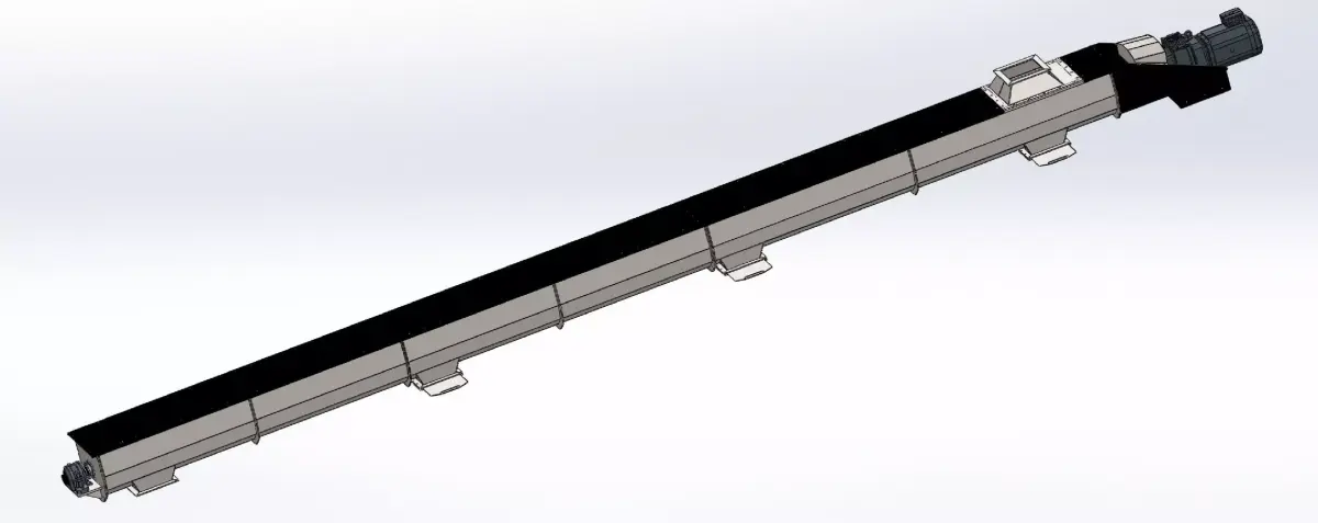 diameter 450mm x length 10000mm screw conveyor 3D model