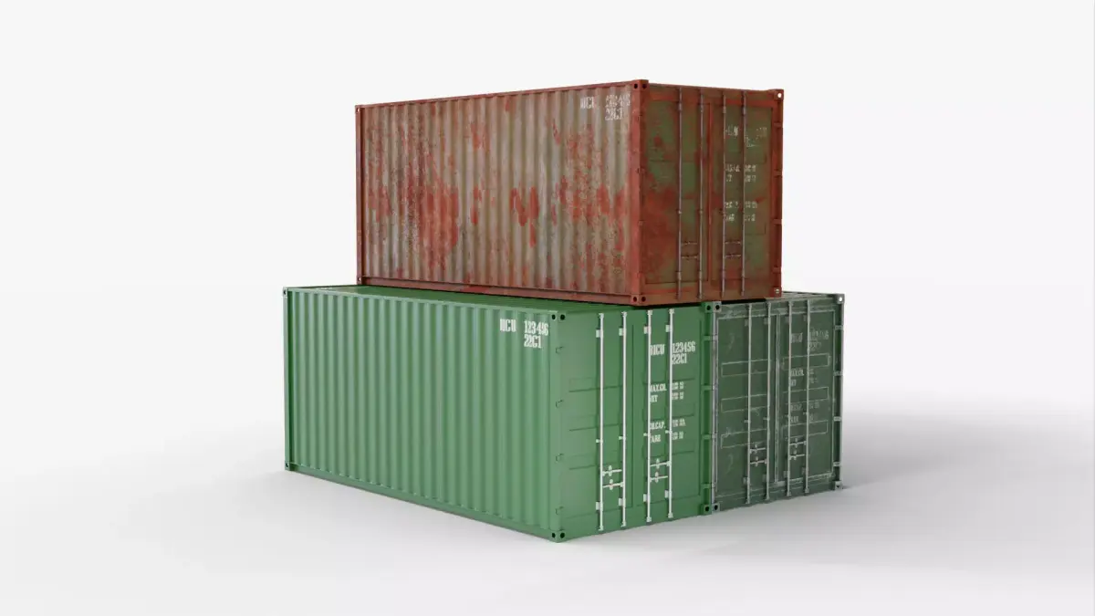 20Ft Cargo Containers - Green 3D Model Pack