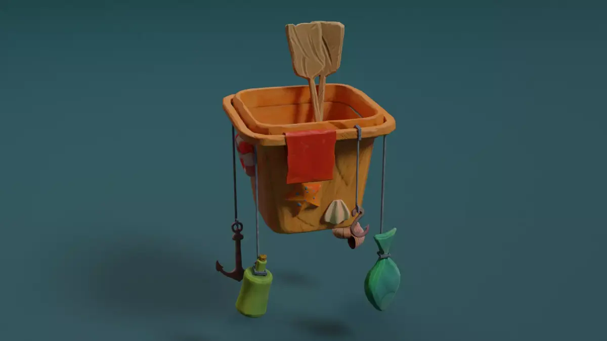 Sea asset Low-poly 3D model