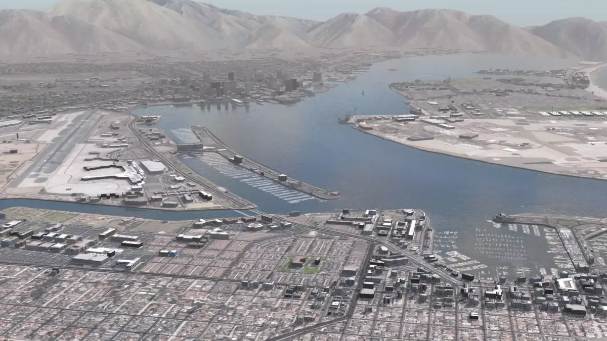 Military Naval Base Low-poly 3D model