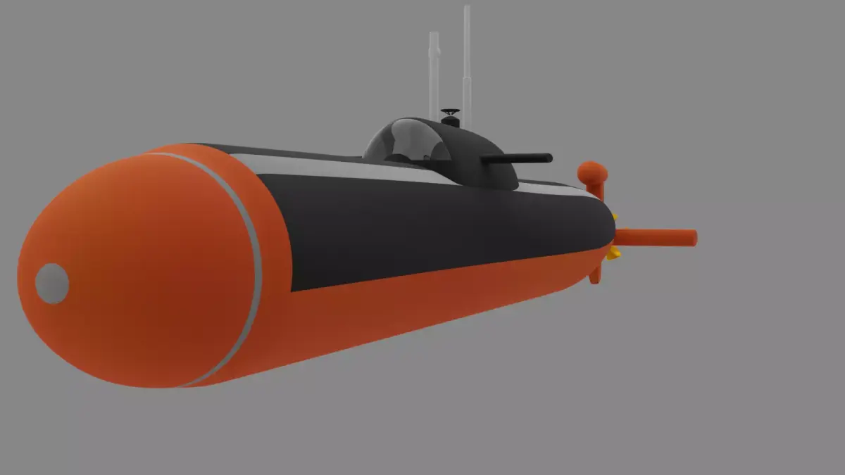 Submarine orange 3D model