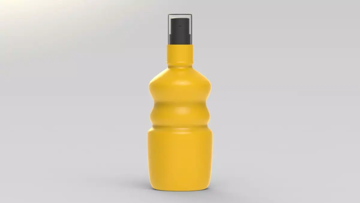 Spray sunscreen bottle with spray and cap 3D model