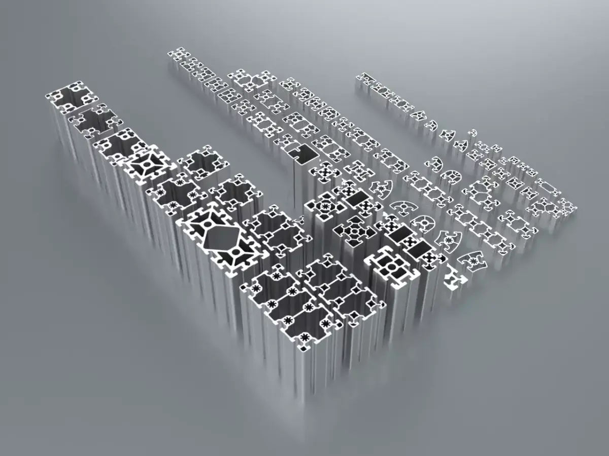 Summary of aluminum profile section models 3D model