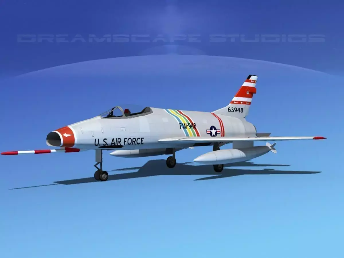 North American F-100D Super Sabre V12 USAF 3D model