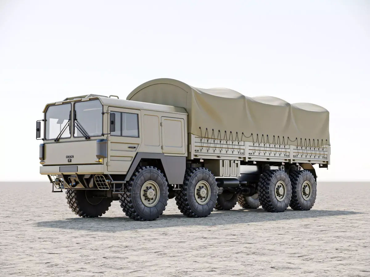MAN KAT1 8x8 Military Truck Canvas Covered 3D model