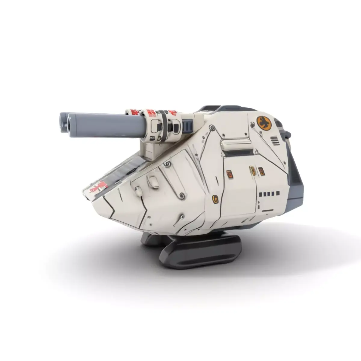 SciFi Tank Turret with Dual Cannons Model Pack Low-poly 3D model