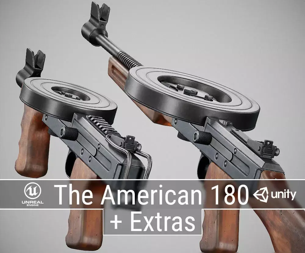 PBR The American 180 Low-poly 3D model