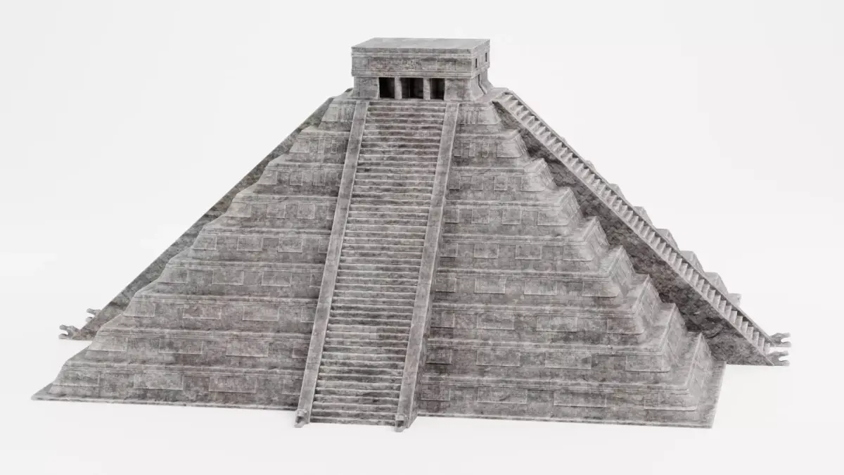 Mayan Pyramid V1 - Ancient Temple Architecture 3D model
