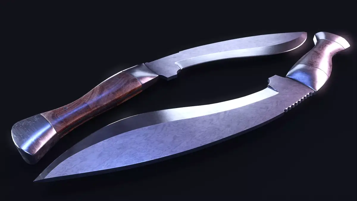 Kukri Knife Low-poly 3D model 2