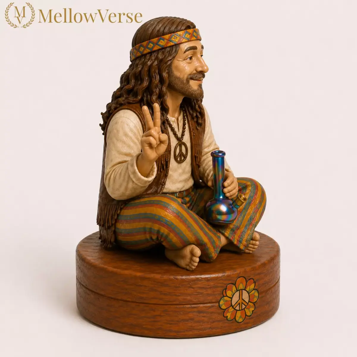  Hippie Herb Grinder-2-Part Magneti-Retro 70s Style -MellowVerse 3D print model