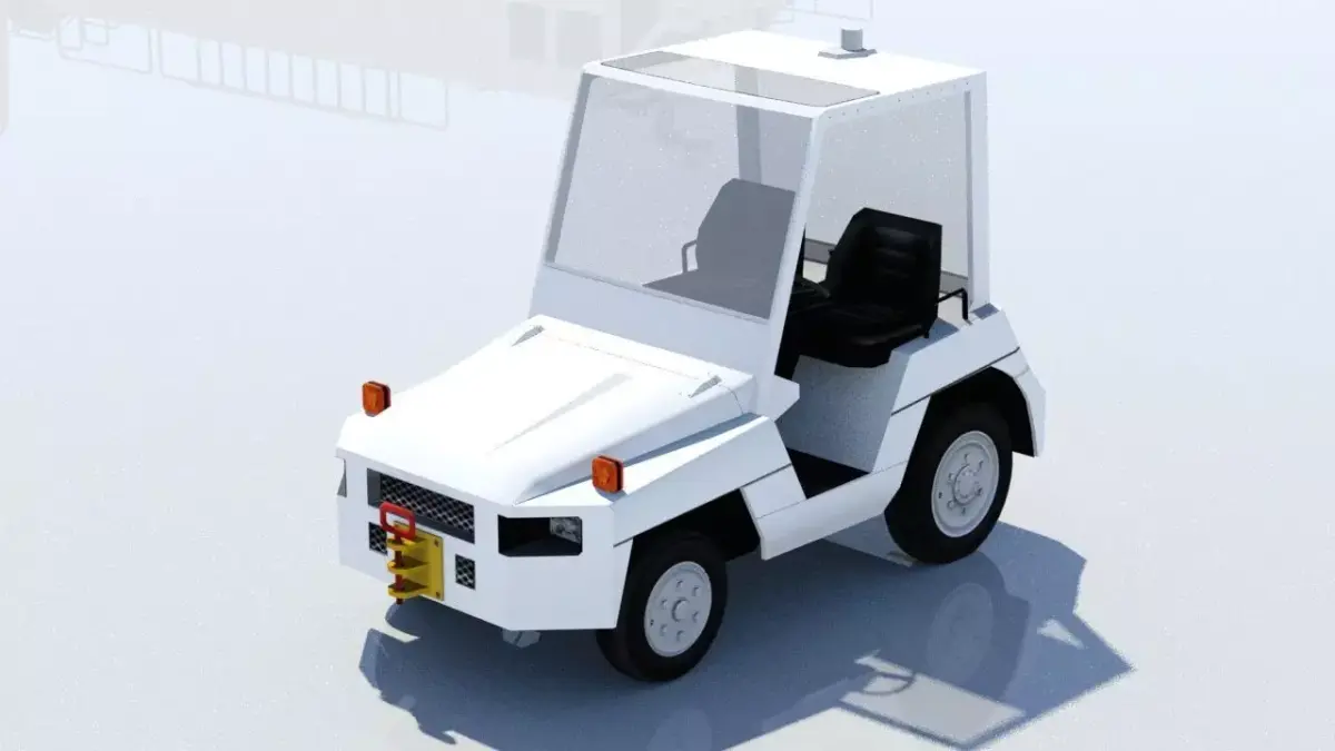 Toyota TD25 Small Tractor airport Tug Low Poly Low-poly 3D model