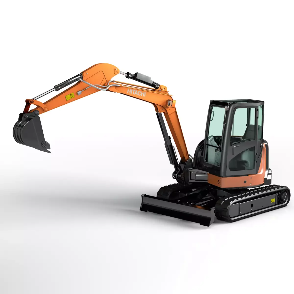 Rigged Hitachi Zaxis 55U - ZX55U Hydraulic Excavator 3D model