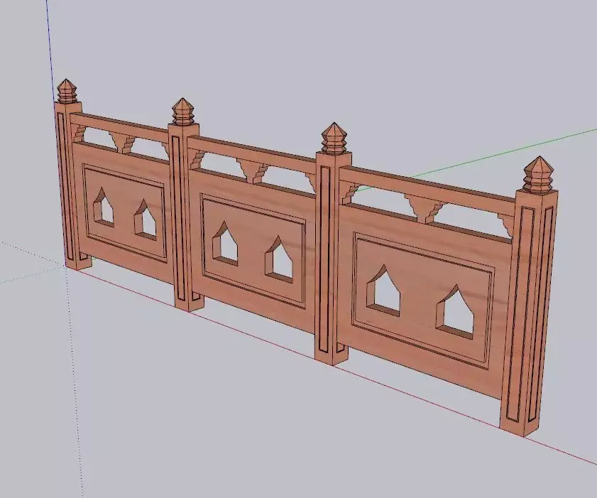 indian jodhpuri stone jali Low-poly 3D model