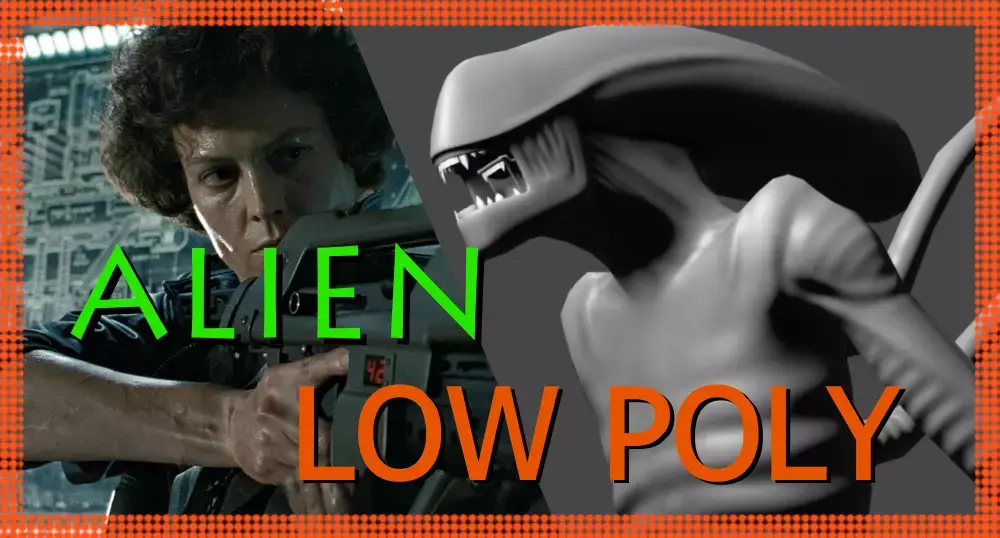 Xenomorph Alien Low-poly 3D model