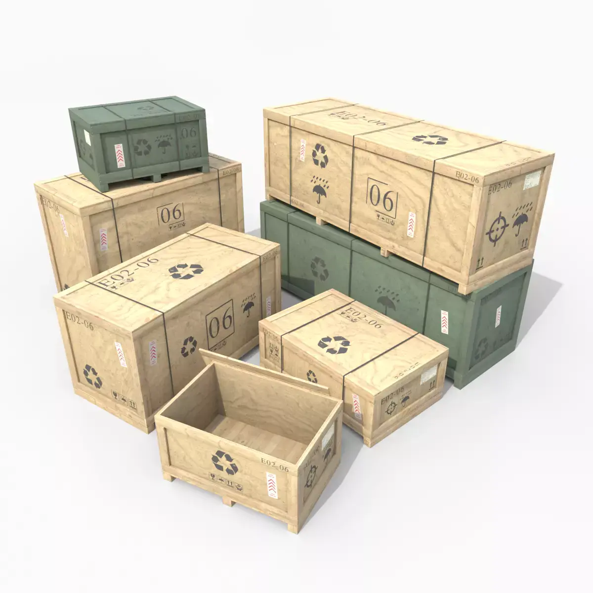 Customizable Wooden Crate Pack - Horizontal Mix