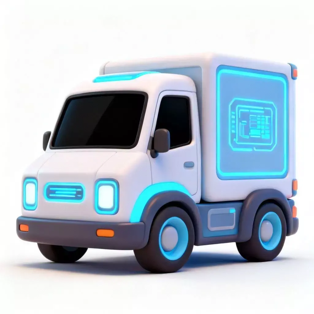 Futuristic Stylized Delivery Vehicle 3D Model Low-poly 3D model