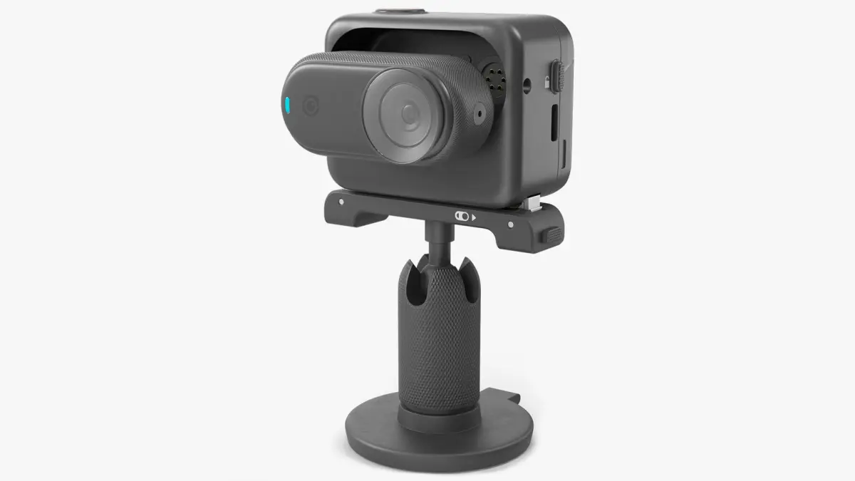 Portable Action Cam with Touch Display on Stand Black 3D model