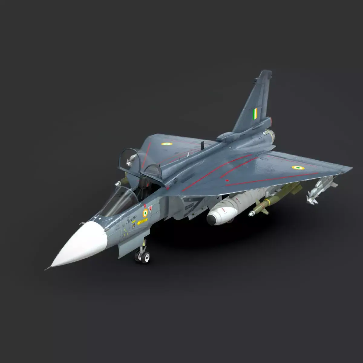 LCA Tejas MK1 Low-poly 3D model