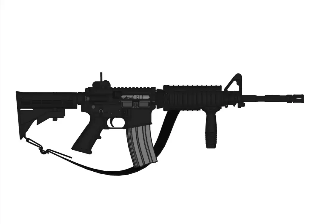 m4A1 carbine complete gun 3D model