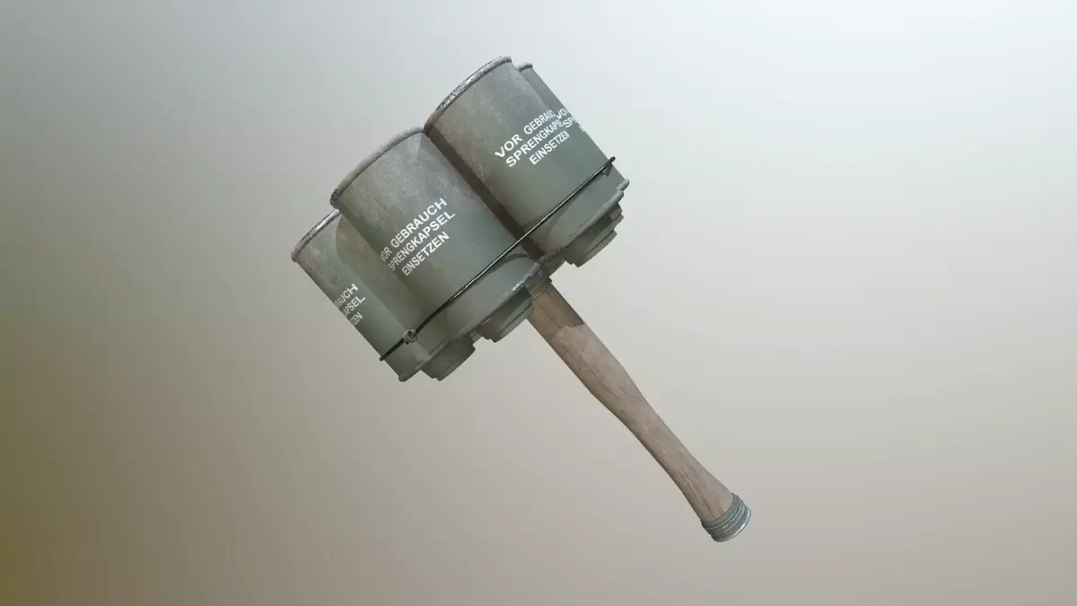Stielhandgranate 2 pair of metal drums Free low-poly 3D model