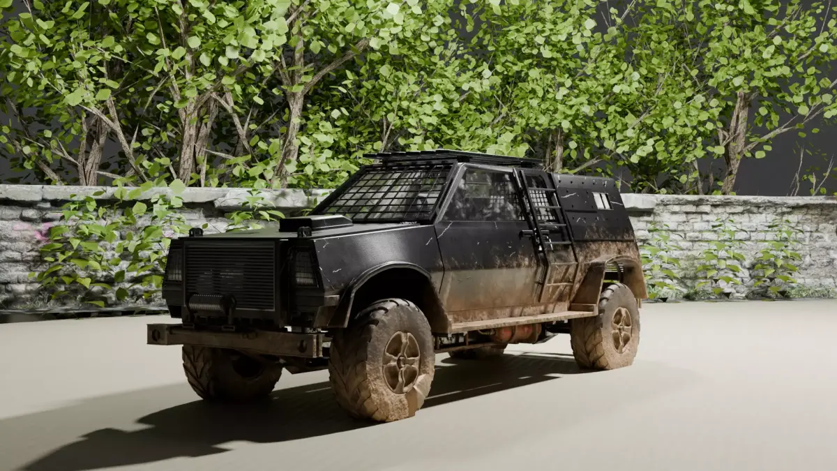 Classic car version DAKAR Rally modeling in blender Free low-poly 3D model
