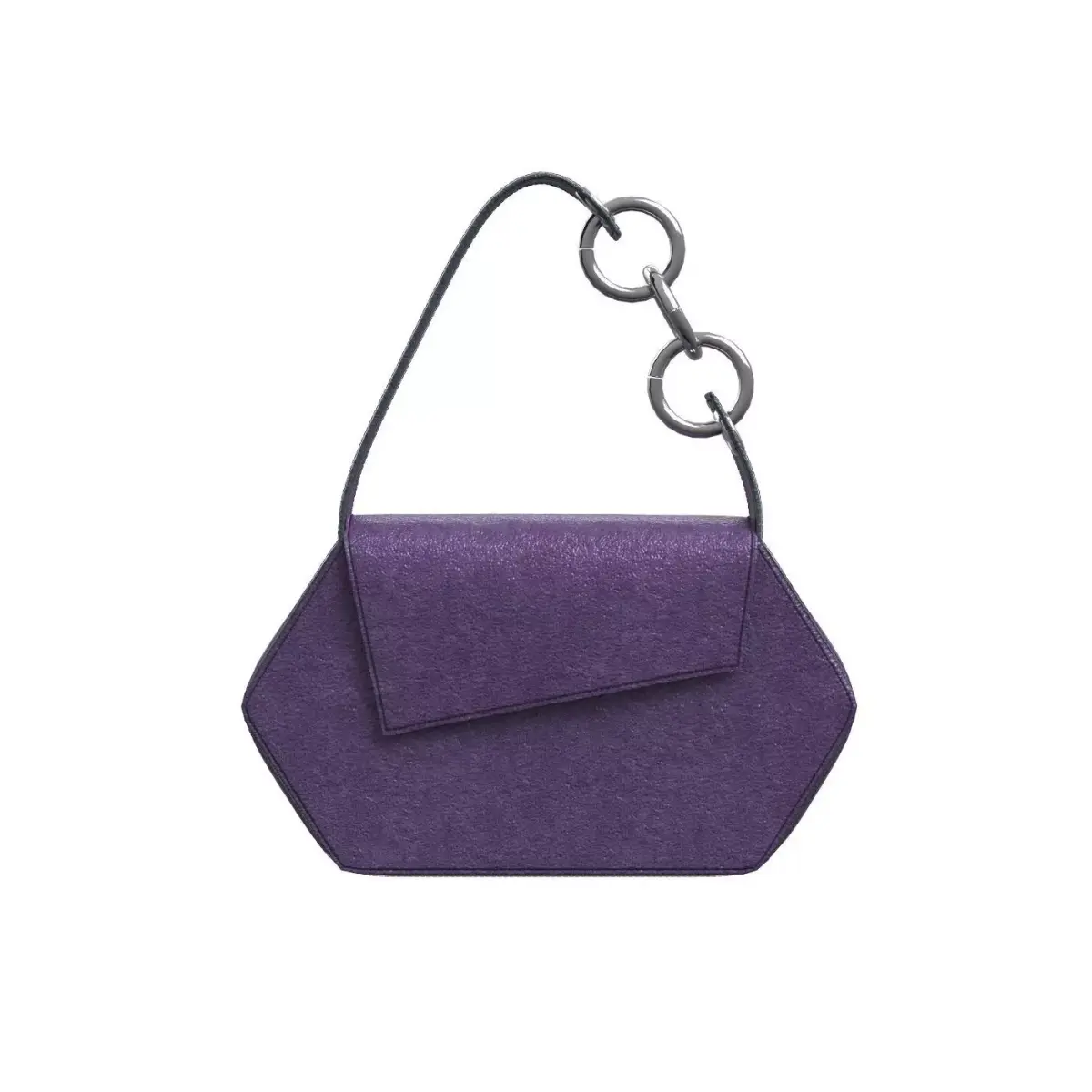 Purple Leather Baguette Bag 3D model