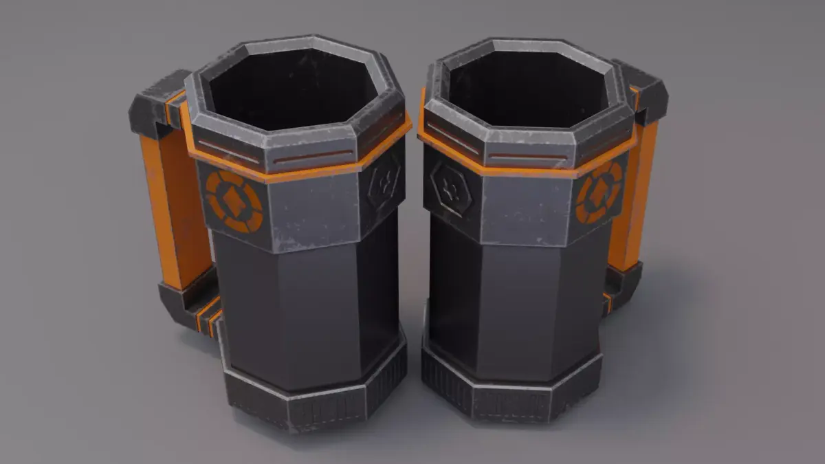Sci-Fi Mug Low-poly 3D model