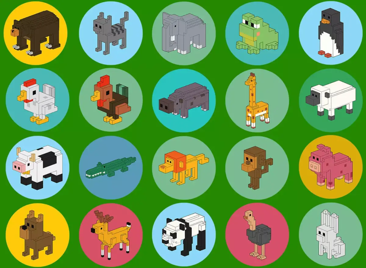 Voxel Animals Low-poly 3D model