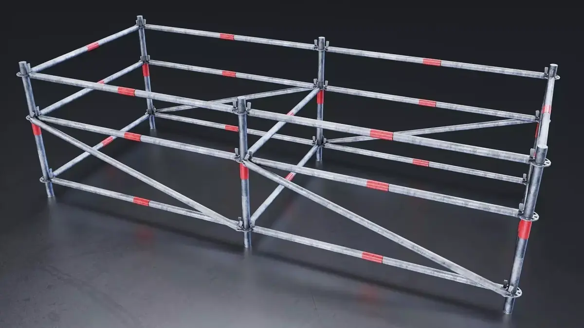 Metal Construction Barrier Low-poly 3D model