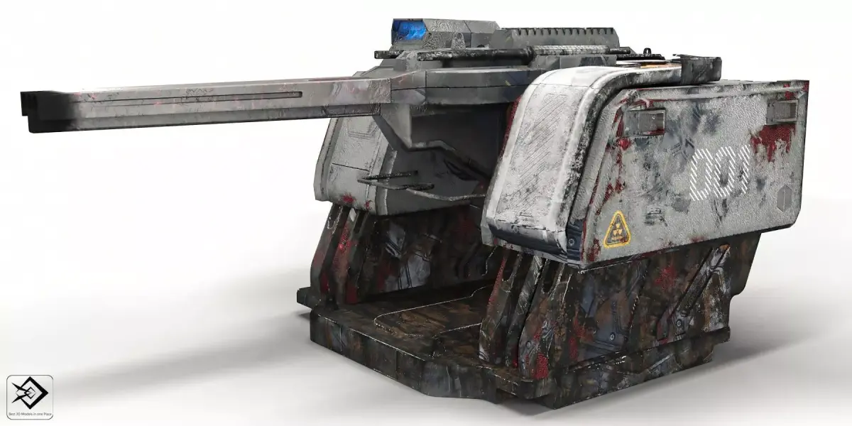 sci fi cannon  Low-poly 3D model