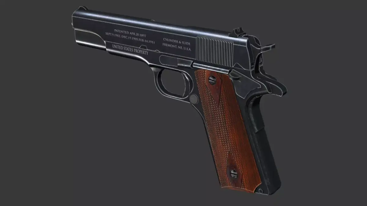 Colt 1911 - Game mesh Low-poly 3D model
