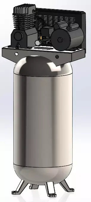 80 Gallons 135 PSI Vertical Air Compressor 3D model