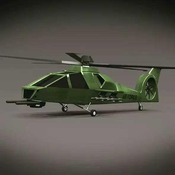 Army helicopter concept Low-poly 3D model