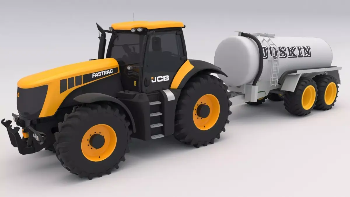 JCB Fastrac 8310 with Joskin Tanker Trailer 3D model