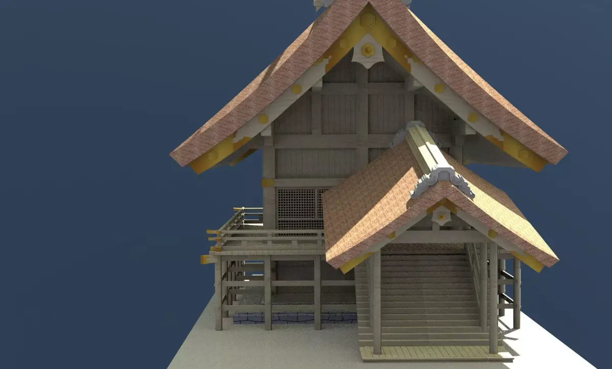Izumo Oyashiro Japanese Shinto Shrine Taisha zukuri 3D model