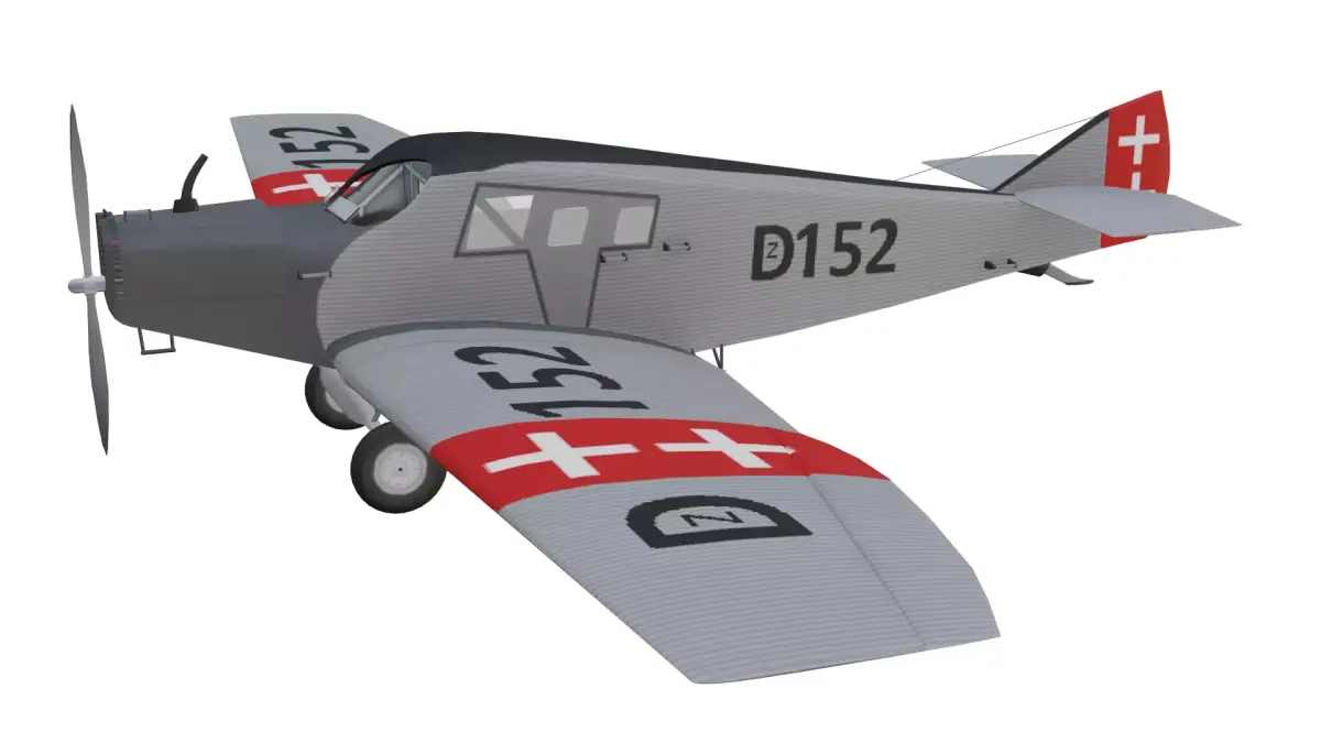 Junkers F 13 Aircraft Low-poly 3D model