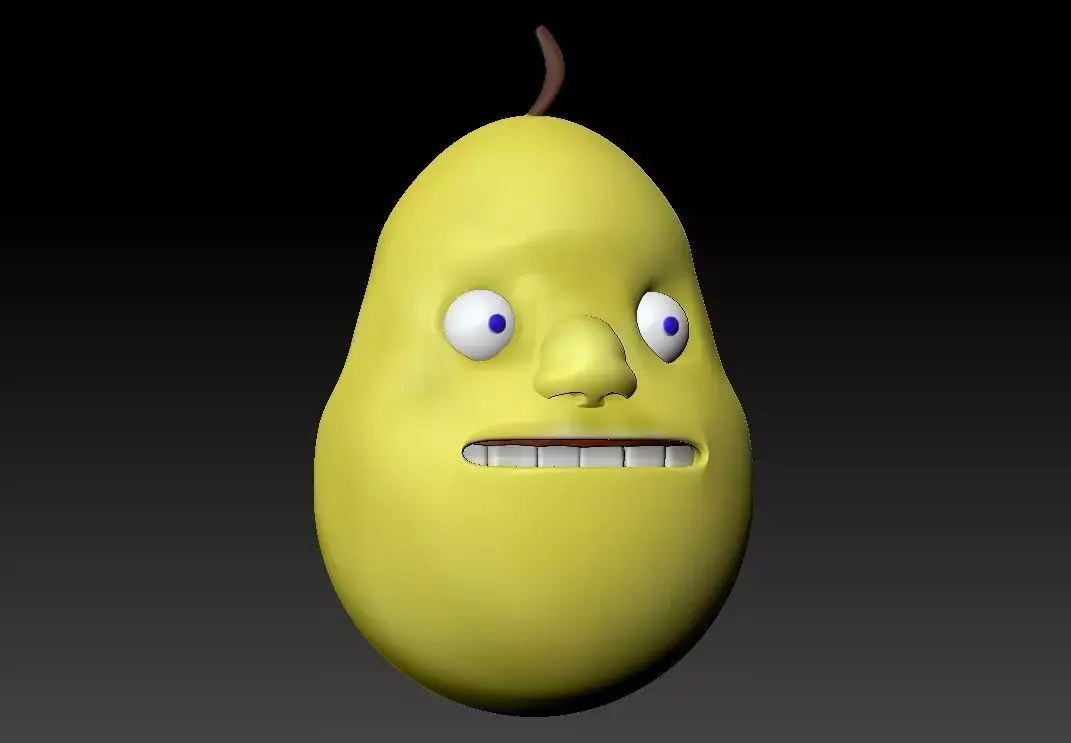 Pear character Low-poly 3D model