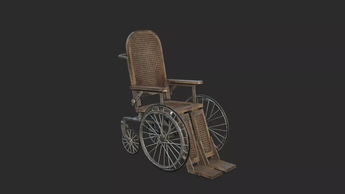 Medical equipment Old-fashioned wheelchair 3D model