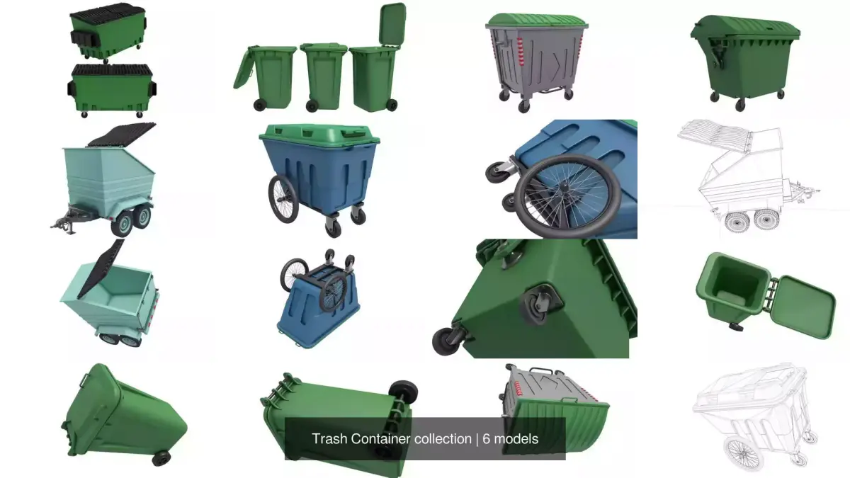 Trash Container collection 3D Model Pack