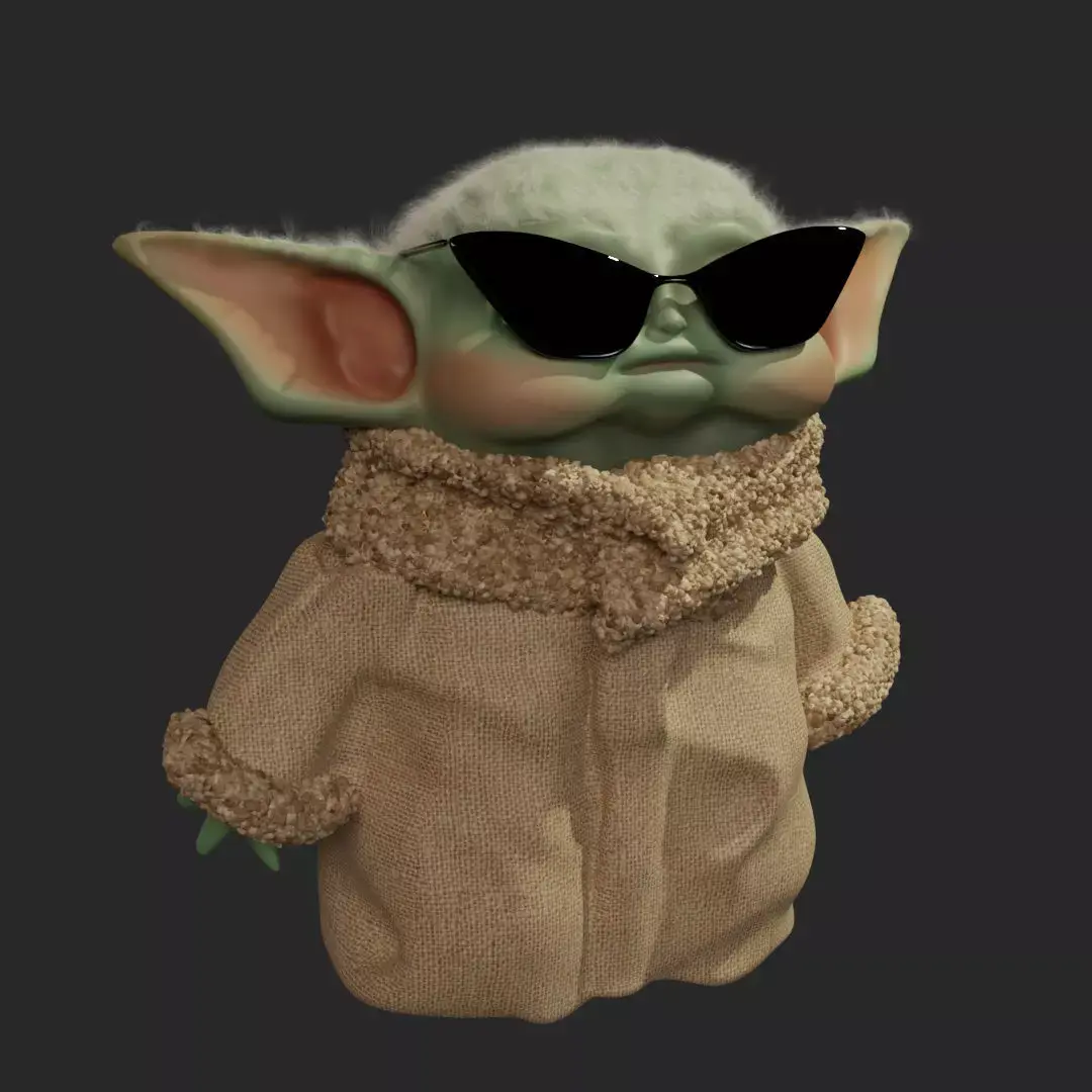 Baby Yoda - Grogu with glasses 3D model