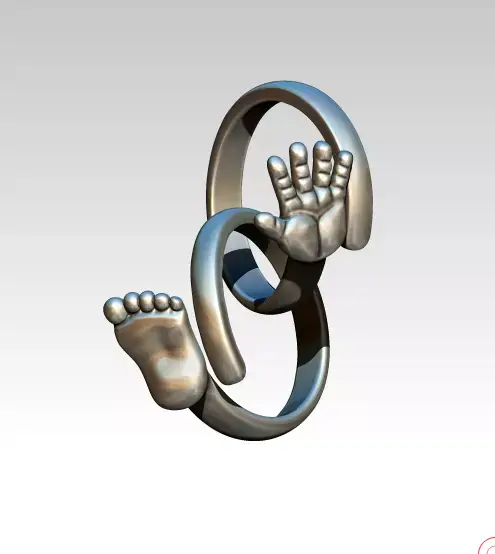 lot of two rings hand foot baby human man woman boy girl 3D print model
