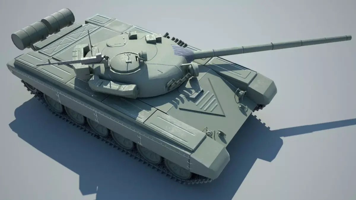 T-72A Soviet Main Battle Tank Low Poly Game Ready PBR Low-poly 3D model