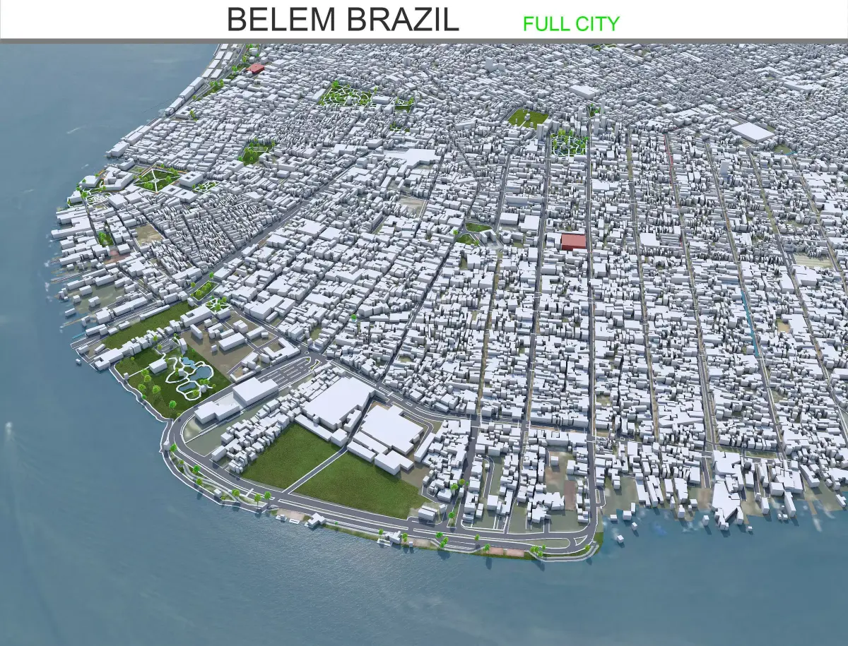 Belem Brazil 40km Low-poly 3D model