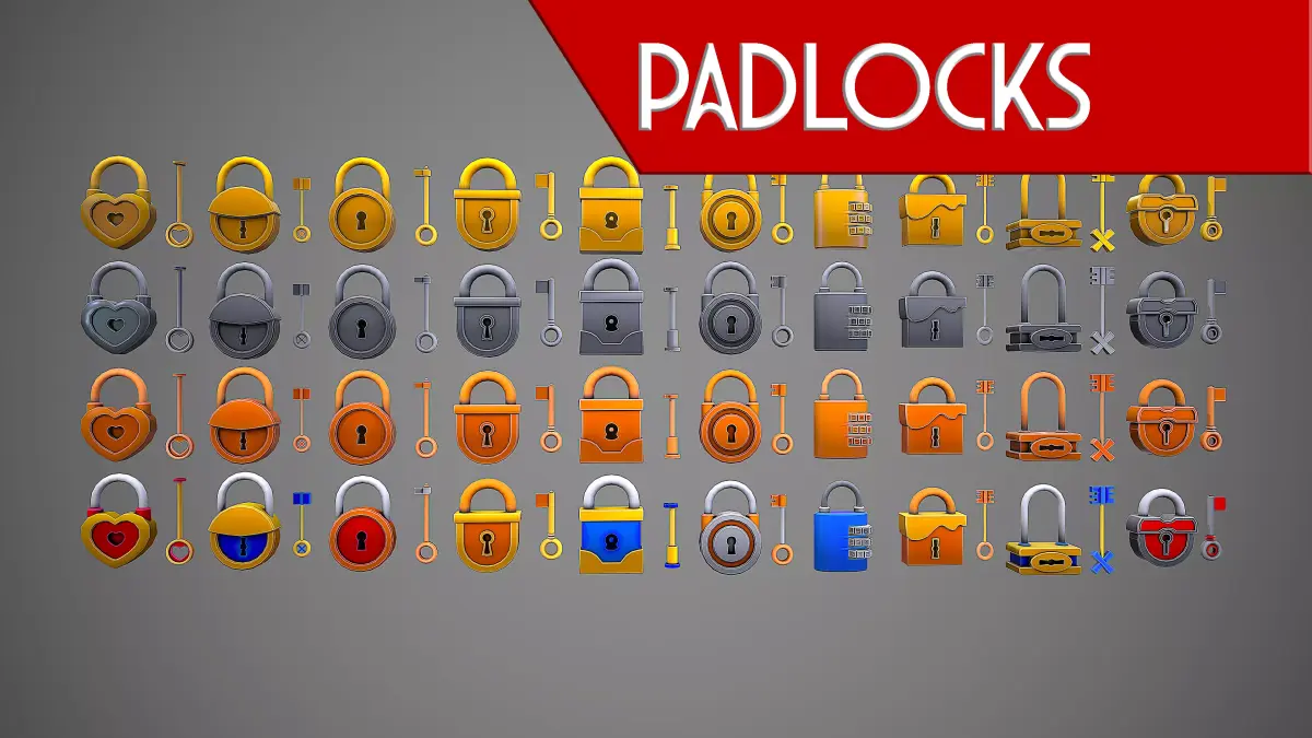 PADLOCK PACK CARTOON STYLIZED