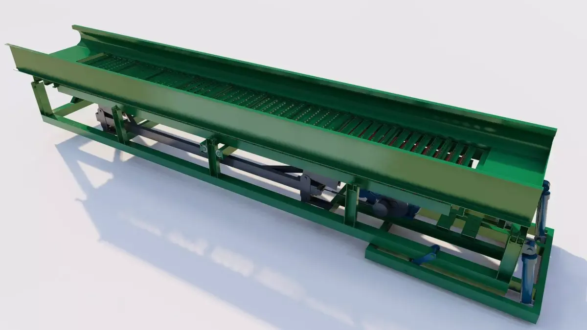 Placer vibrating sluice 3D Model 3D model