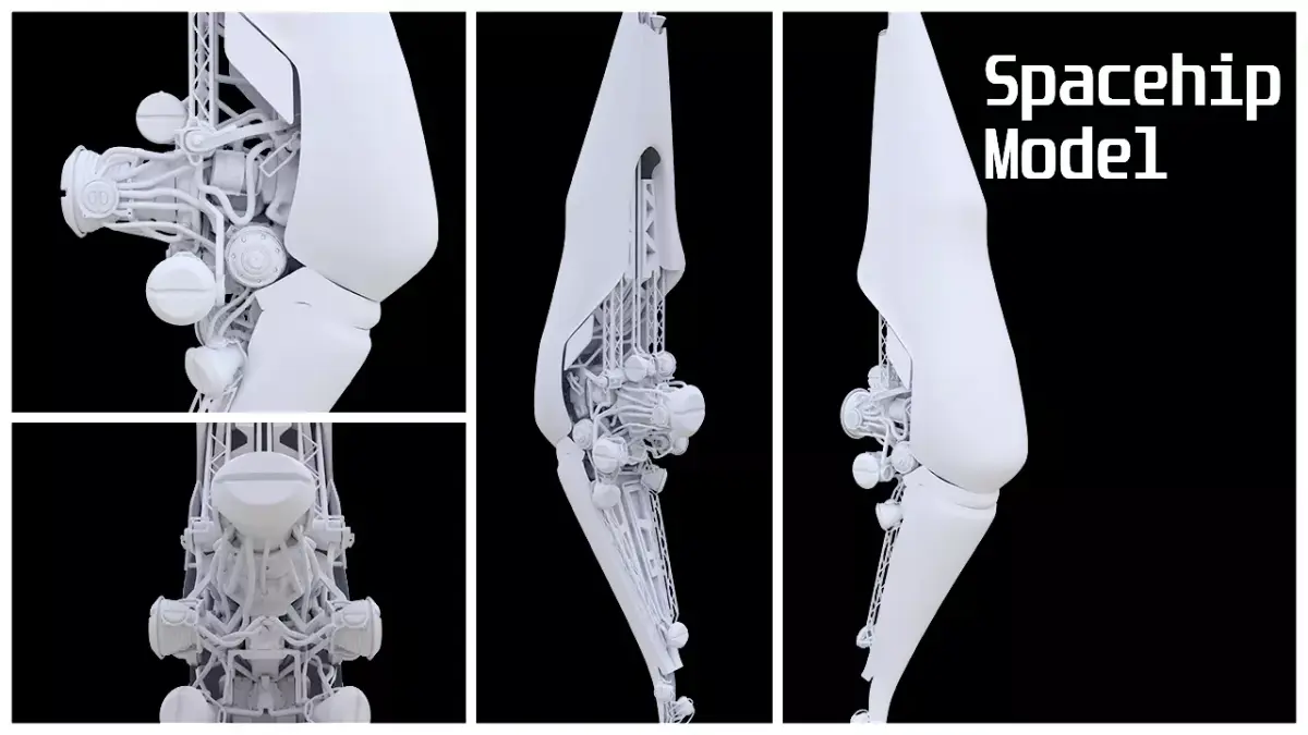SPACESHIP 4 Low-poly 3D model
